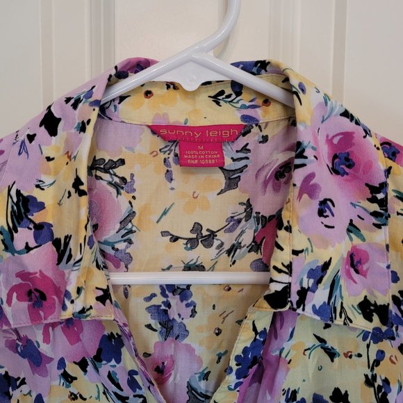 Sunny Leigh Floral Short Sleeve Button Down Shirt - Picture 2 of 5